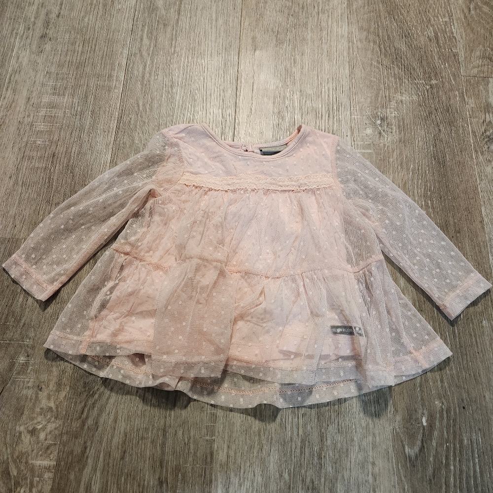 Calvin Klein Jeans Light Pink Lace Baby Girl Shirt